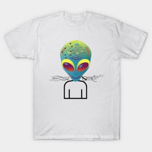 Nerdy Alien Head T-Shirt